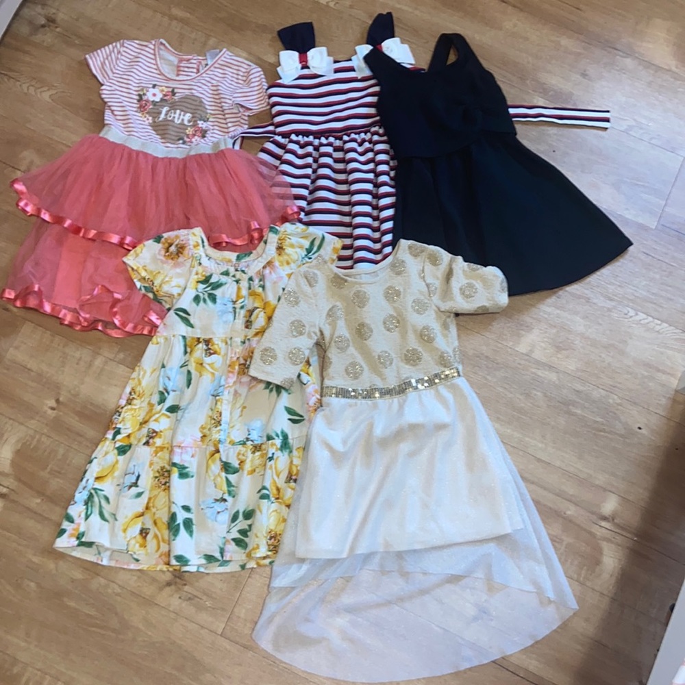 Bundle of 4 & 5 Toddler Girl Dresses 5 dresses